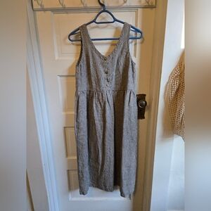 notPERFECTLINEN Valley Gingham Button Midi Dress